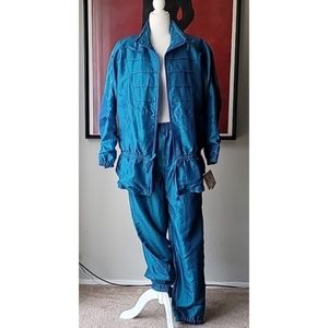 NWT adidas Vintage 1980's Tracksuit, Size Large, Color Teal/Purple
